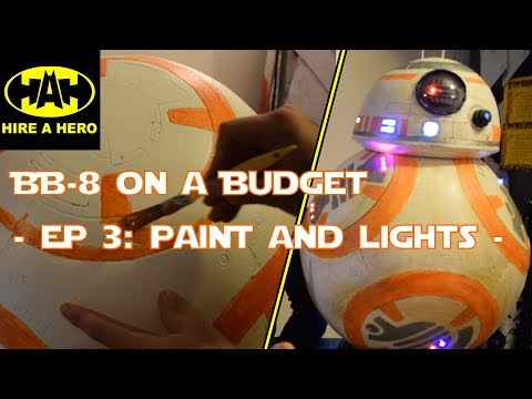 BB-8 on a Budget Tutorial - Episode 3 - Paint and Lights - FREE TEMPLATES IN DESCRIPTION!