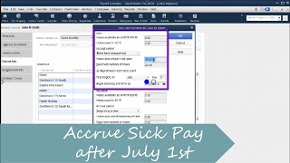 How to Accrue Sick Pay after July 1st in QuickBooks