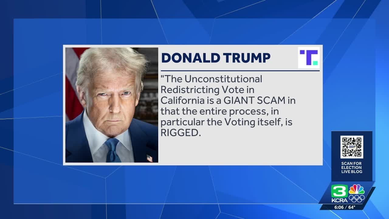 Trump alleges voter fraud in Prop 50 redistricting election. California officials reject claim