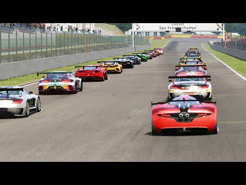 Ferrari Xezri Competizione Concept vs Racing Cars at Spa-Francorchamps