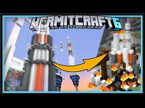 Hermitcraft 6:  Mega Rocket Crashes Into The 1.14 Village...