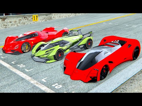 Lamborghini V12 Vision GT vs Ferrari Marte 2050 VS Ferrari Piero 2025 at Monza GP