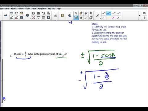 Algebra2Trig (Lesson15.4) Half Angle Formulas
