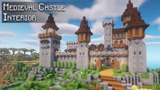 Minecraft: How to make an interior for a Medieval Castle | Tutorial
