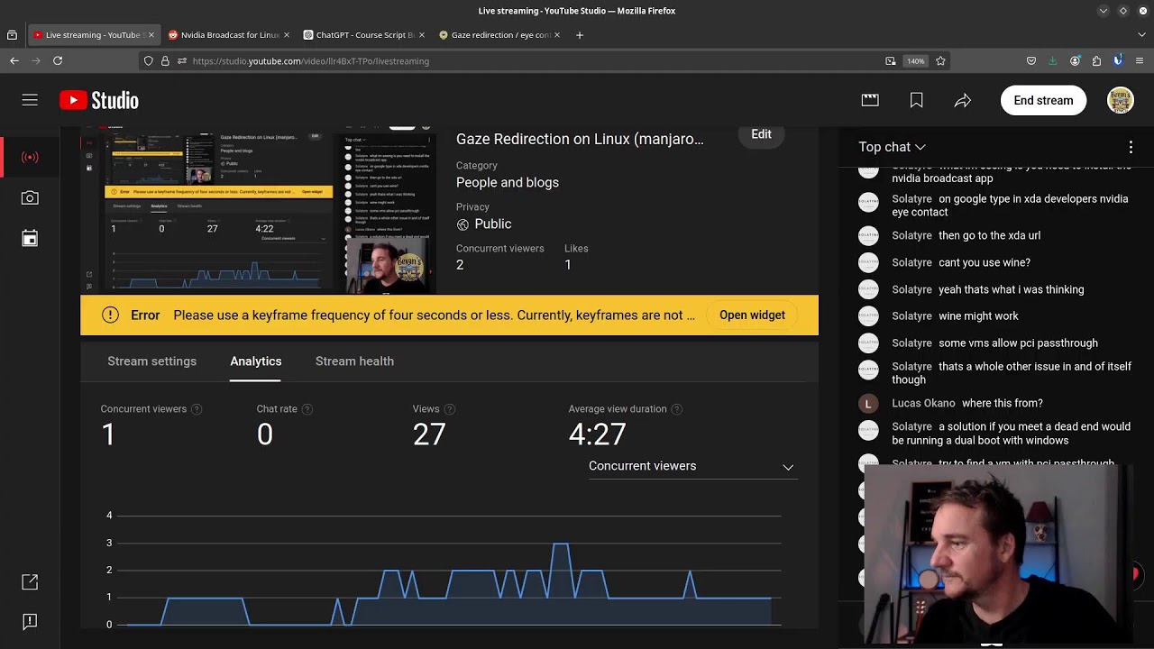 Gaze Redirection on Linux (manjaro) - attempt