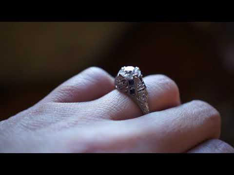 Antique Engagement Ring Art Deco 1 12 Old European Cut Diamond in Platinum