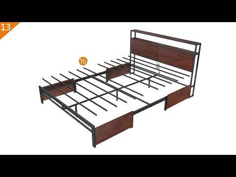 HAUSOURCE Queen Bed Frame Assembly video