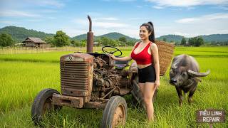 Genius Girl Finds Abandoned Farm Tractor in the Fields – Can She Bring It Back to Life?