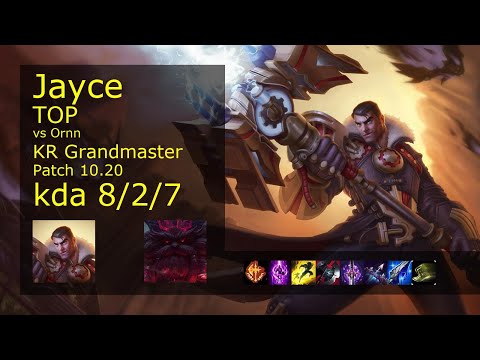 Jayce vs Ornn Top - KR Grandmaster 8/2/7 Patch 10.20 Gameplay // [롤] 제이스 vs 오른 탑