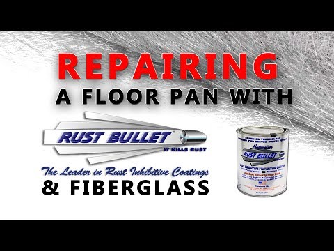 Repairing the Floor Pan with Rust Bullet and fiberglass on a 1979 Toyota pickup mini cruiser