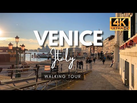 Venice Italy Walking Tour | Sunset on the Canals of Venice [ 4K HD / 60 fps ]