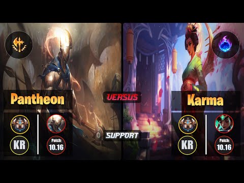 Challenger PANTHEON [Conqueror] (Support) VS  KARMA - Challenger KR Patch 10.16