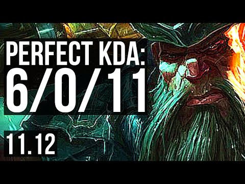 GANGPLANK vs KARMA (TOP) | 6/0/11, 1.1M mastery, 400+ games, Dominating | KR Grandmaster | v11.12