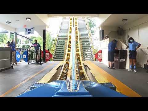 On-ride point of view of Skyrush