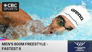 Clean sweep in the men's 800m freestyle fastest 8 on Day 4 of the Commonwealth Games