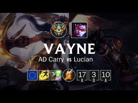 Vayne ADC vs Lucian - EUW Challenger Patch 8.21