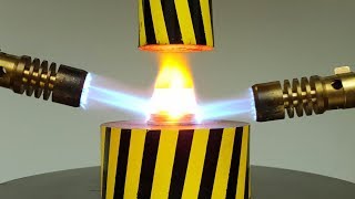 EXPERIMENT MINI HYDRAULIC PRESS 100 TON vs Glowing 1000 Degree COINS