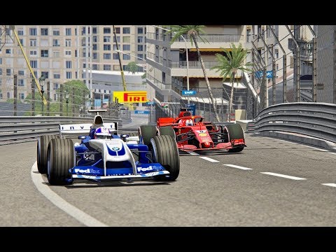 Ferrari F1 2018 vs Williams F1 2004 - Monaco