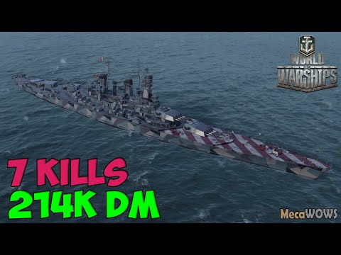 World of WarShips | Cristoforo Colombo | 7 KILLS | 214K Damage - Replay Gameplay 4K 60 fps