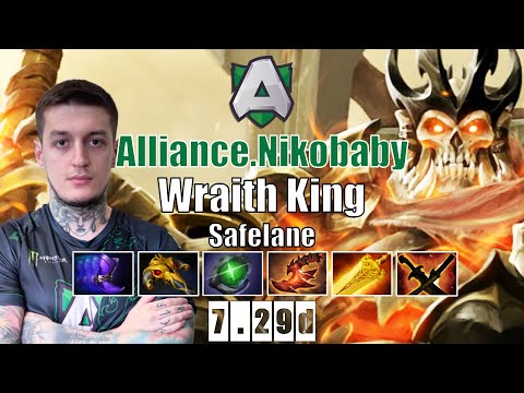 Wraith King Safelane | Alliance.Nikobaby | JUST RIGHT CLICK AND KILL | 7.29d Gameplay Highlights