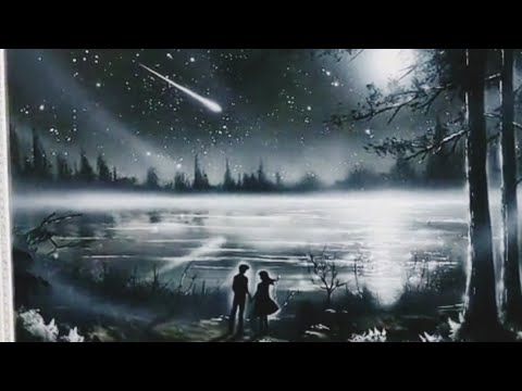 Step-by-Step Landscape Painting || How to paint a glowing moon