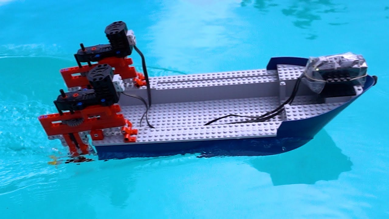Making a Fast Lego Boat 3/3 - underwater propellers