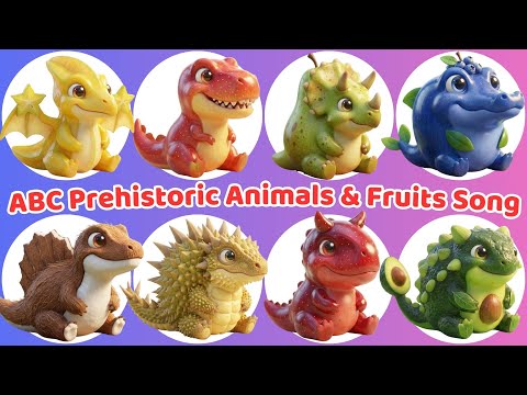 ABC Prehistoric Animals & Fruits Song 🦖🍎 Dinosaur Cartoon Learning for Kids | Meow Meow TV