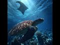 A Glimpse of OCEAN HEAVEN! ✨ Majestic Sea Turtle & Manta Ray! 🐢