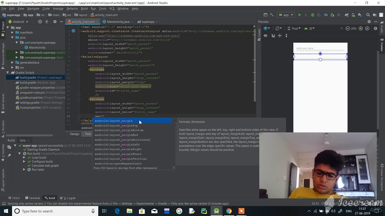 Android tutorial-2  XML, java code to make our first app