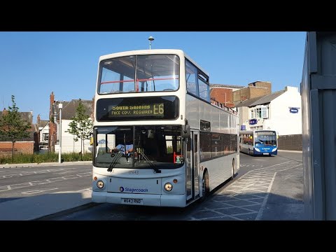 TOP DECK RIDE: Route E6 | W643RND/17643 - Stagecoach North East: Dennis Trident/ALX400
