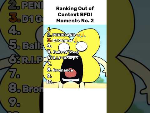 Ranking Out of Context BFDI Moments No. 2 #shorts #bfdi #bfdia #bfb #tpot #ranking #meme