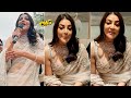 Kajal Aggarwal H0T Looks In White Saree Devi Pavitra Gold Diamond Jewellery Store Kukatpally