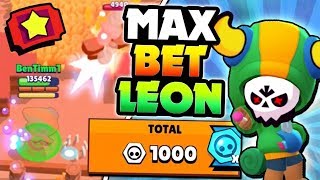 LEGENDARY LEON MAX TICKET BETS IN BIG GAME! | Brawl Stars | 1000 BRAWL BOX TOKENS IN ONE GAME!