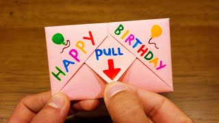 Paper SURPRISE MESSAGE CARD | Pull-Tab Origami Envelope