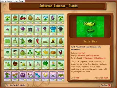 Plants Vs. Zombies - All Plants