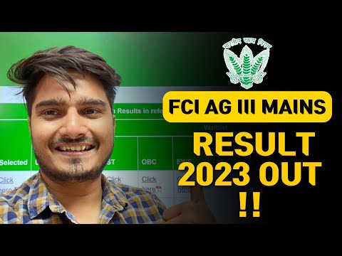 FCI AG 3 Mains Result 2023 Out ! Links in Description | Vijay Mishra