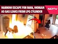 LPG Gas Explosion Narrow Escape For Man Woman As Gas Leaks From LPG Cylinder
