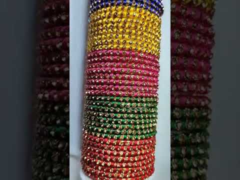 12 colours silk thread stone bangle for fashion wear, round