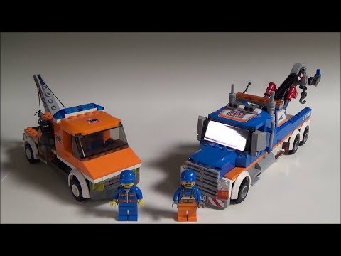 YouTube thumbnail: Lego City Tow Truck Comparison Review