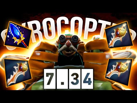 x3 Divines Gyrocopter 7.34 New Meta Immortal Rank | Dota 2 Pro Gameplay