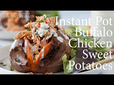 Buffalo Chicken Stuffed Sweet Potato Instant Pot Recipe | Danielle Walker