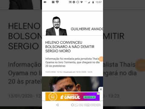 Guilherme Amado: "General Heleno convenceu Bolsonaro a não demitir Moro" [Fake News]