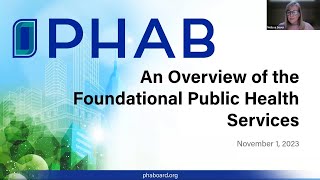 Overview of the Foundational Public Health Services (FPHS)