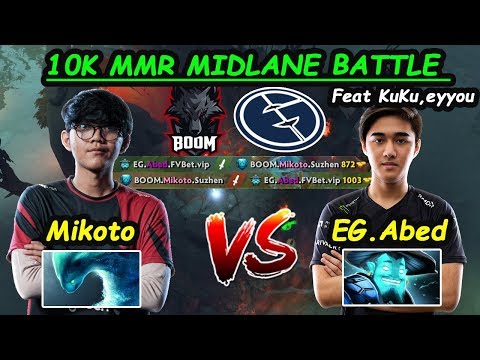 EG Abed [Storm Spirit] vs BOOM Mikoto [Morphling] 10K MMR MIDLANE Battle Dota 2 pro gameplay