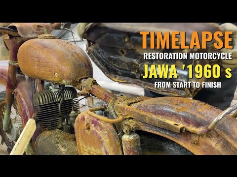 Timelapse Restoration JAWA motorcycle 1960 - From Start to Finish