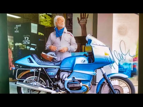 HANS A.MUTH (diseñador BMW) y RAUL CONTRERAS en el Museo de la moto de Basella