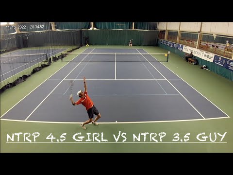 NTRP 4.5 Girl vs NTRP 3.5 Guy indoor edition