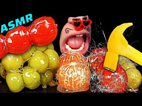 [ASMR] Candied Fruits TANGHULU MUKBANG 과일 탕후루 먹방 Shine Muscat, Orange, Tomato EATING SOUNDS