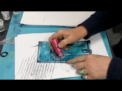 Two Hares Under an Embossed Tree by Tracey Dutton