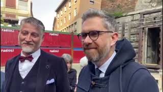 Il ministro Giuli in visita a Bologna: il sopralluogo alla torre Garisenda con il sindaco